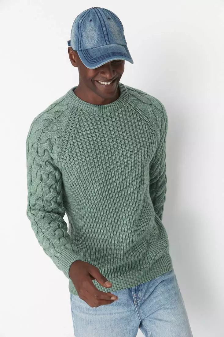 Knitted crew neck on sale jumper