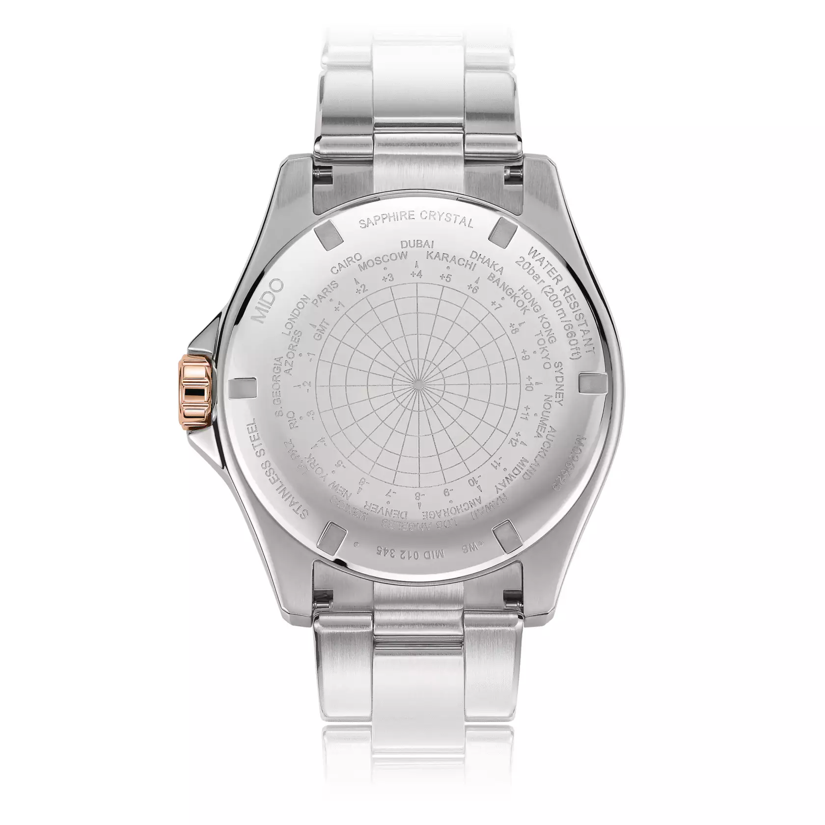 MIDO Ocean Star GMT - Jam Tangan Analog Pria - Black Dial Dual Tone - Stainless Steel - M0266292205100