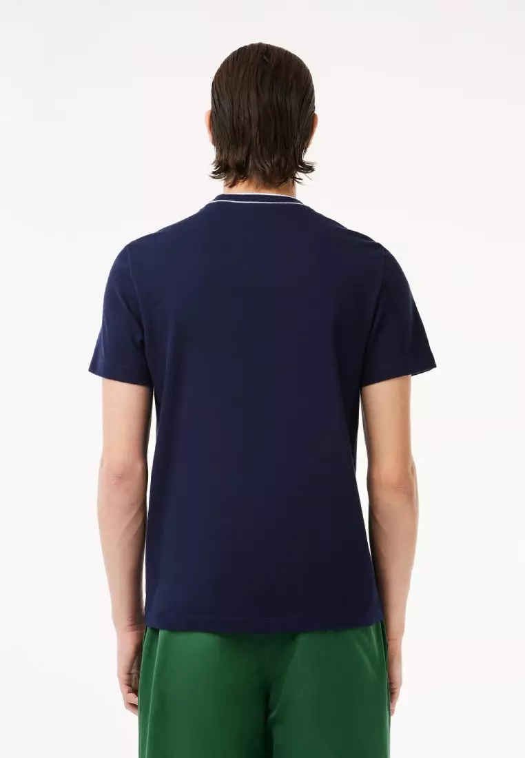 Stretch Piqué Stripe Collar T-shirt