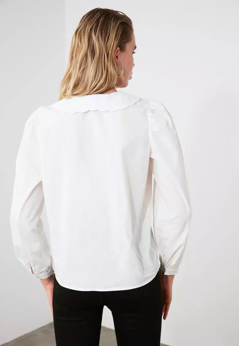 Buy Trendyol Embroidered Collar Detail Blouse Online | ZALORA Malaysia