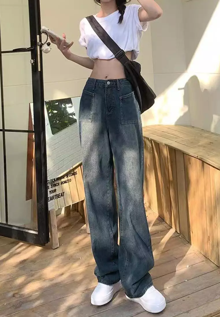Buy Sunnydaysweety 2023 A/W Vintage Jeans Women's Loose Straight