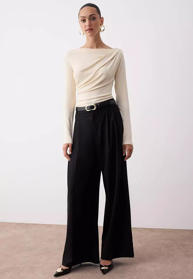 Asymmetrical Collar Blouse