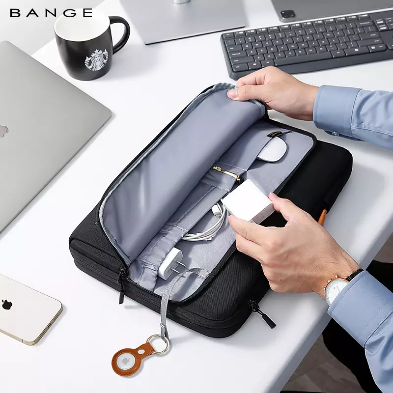 Tas Jinjing Kantor Kerja Laptop Laptop briefcase BANGE BG6802  14inch - Black