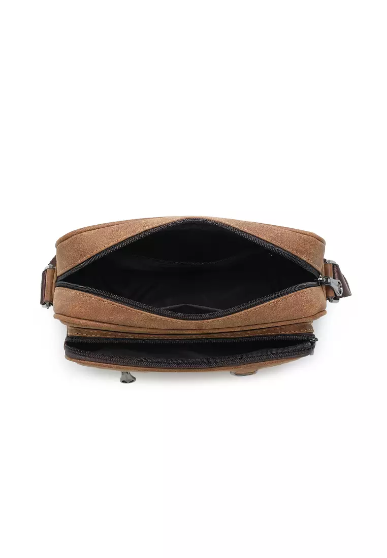 Men's Sling Bag / Crossbody Bag (Tas Selempang Pria) - Cokelat