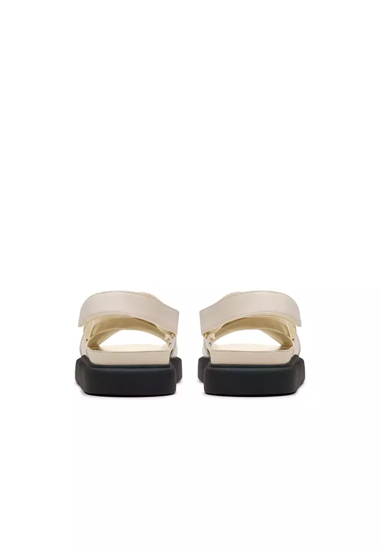 Buy CLARKS Womens Aristella Sun Strap Sandals Cream Leather 2025