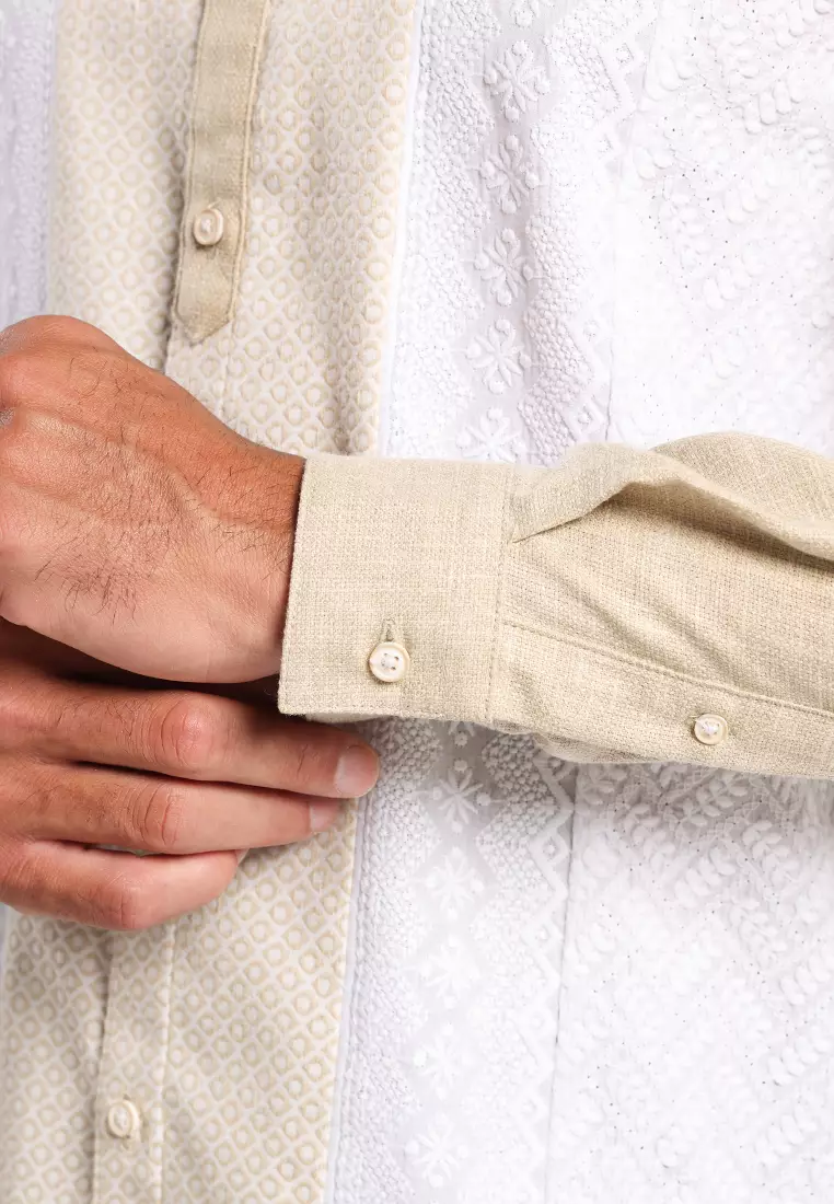 MOC Kemeja Koko Lengan Panjang Pria Ghafur - Khaki