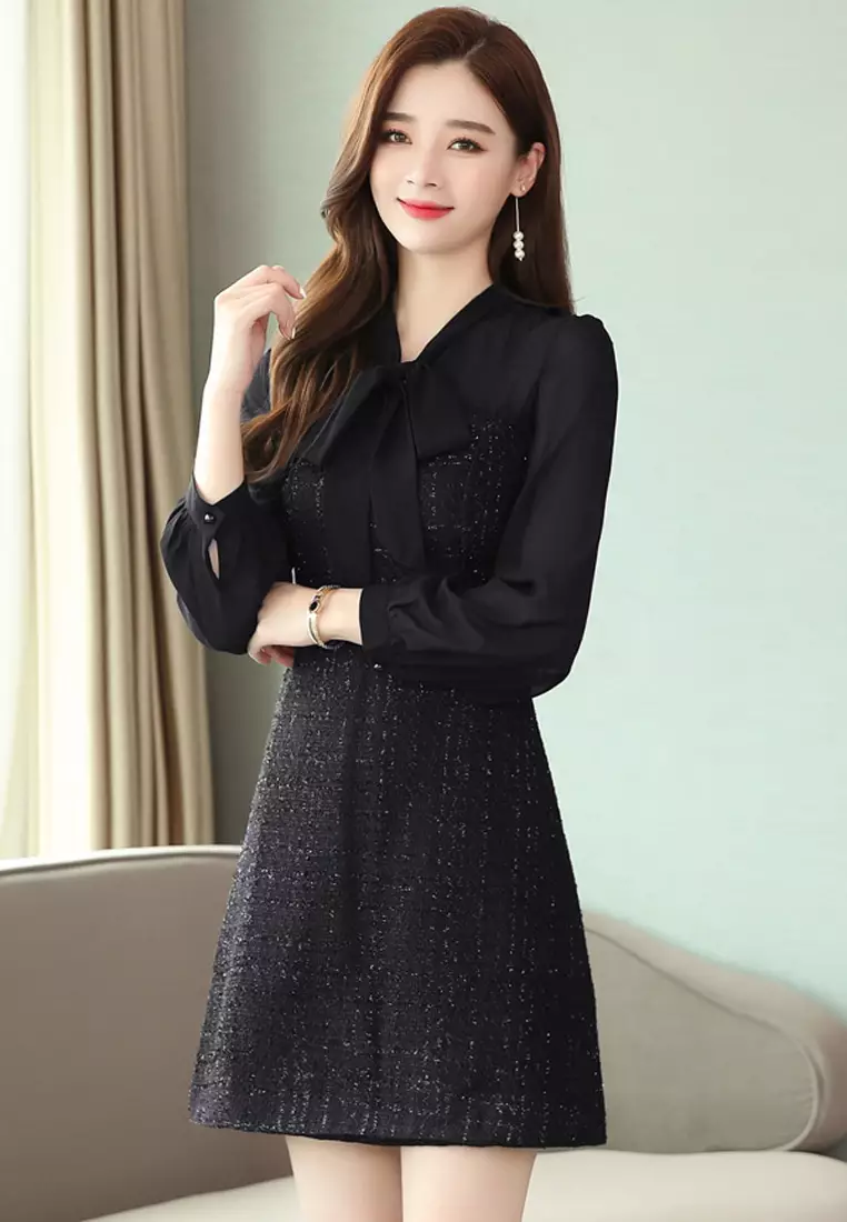 Buy Halo Winter Chiffon Sleeves Shift Dress 2023 Online ZALORA