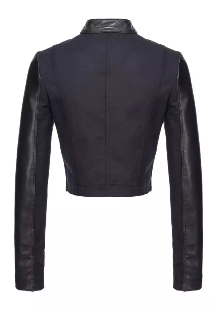 Buy Pinko Leather Cropped Jacket 2025 Online | ZALORA