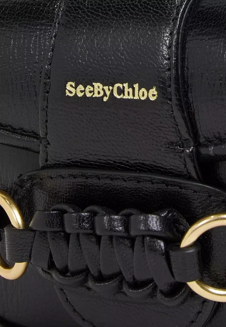 Buy See by Chloé MicSaddie In Goatskin Crossbody Bag in Black 2026