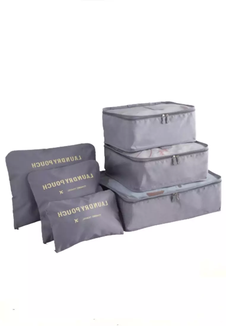 Stevie Tas Travel Bag Unisex Laundry Organizer Packing Cubes Multi Size 6 PCS Material Polyester ORIGINAL - Gray