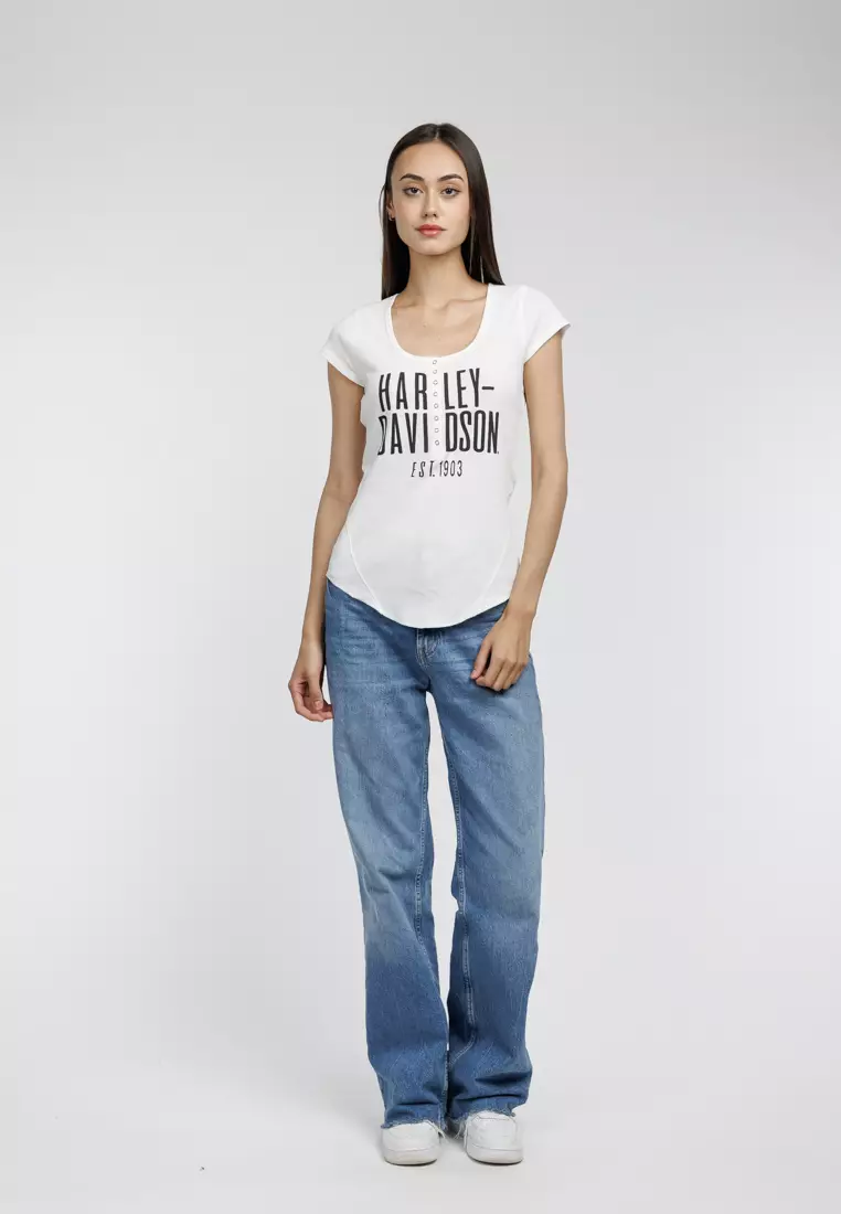 Harley-Davidson Cali Henley Knit Top