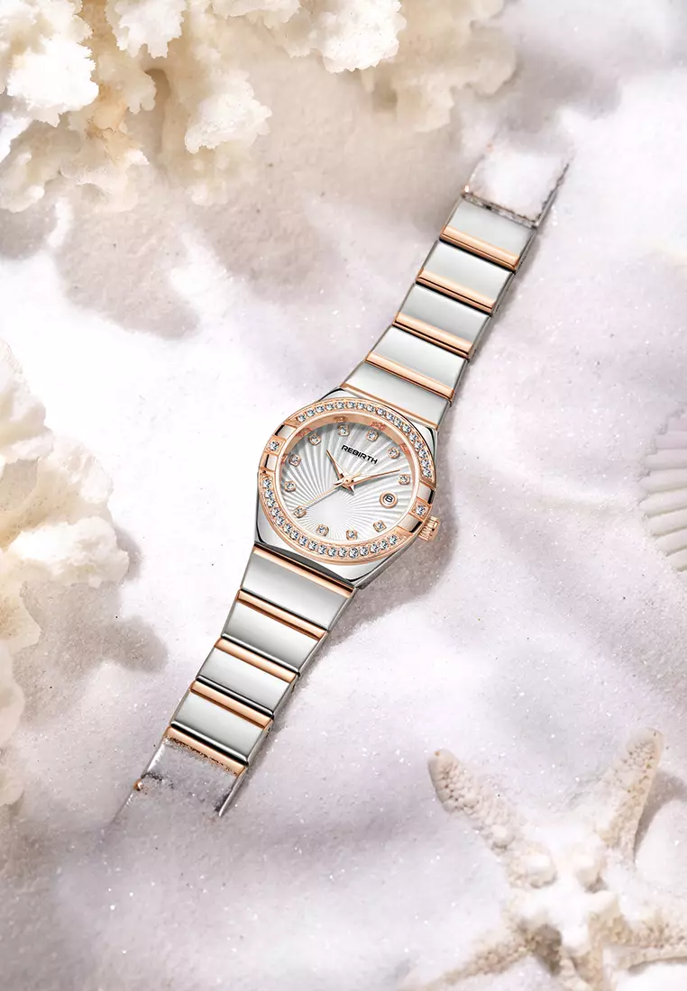 Jam Tangan Wanita Original Gaya Korea Anti Air Anggun Bercahaya Jam Tangan Cewek rosewhite