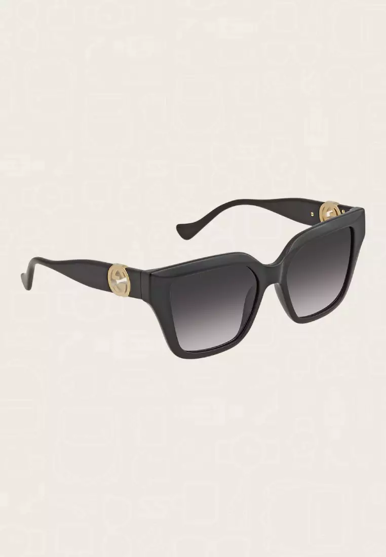Gucci Grey Gradient Square Ladies Sunglasses