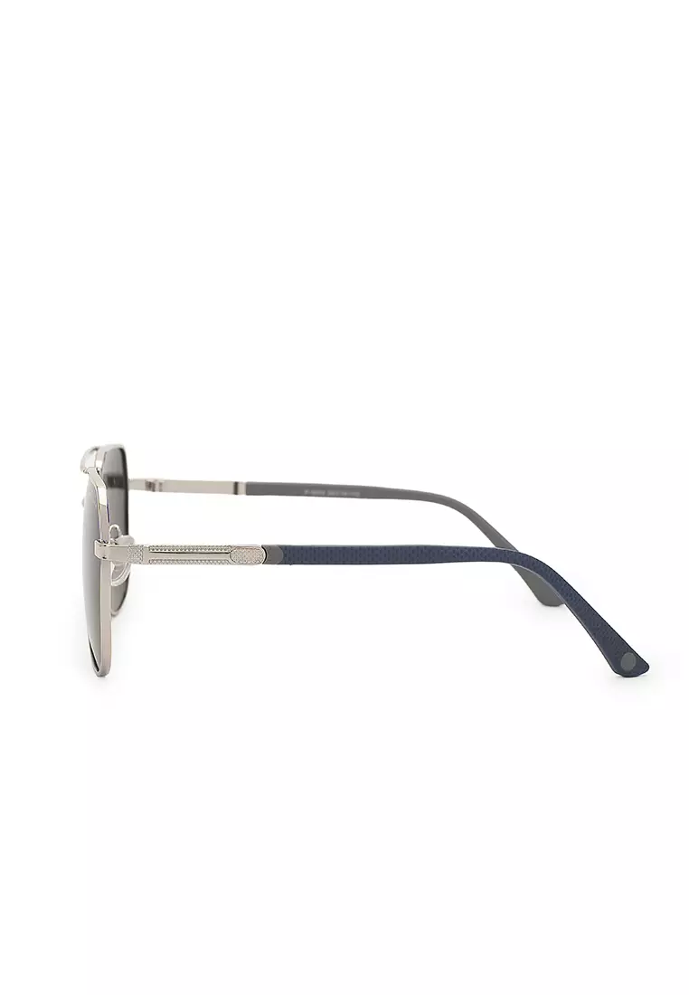 Unisex Stylish Polarized Aviator Sunglasses (Kacamata Hitam) - Putih / Abu-Abu
