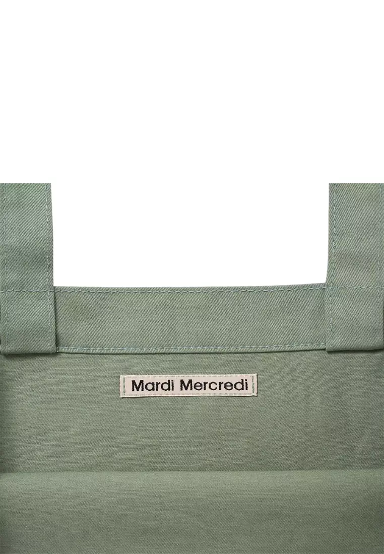 Canvas Bag Flower - Green White