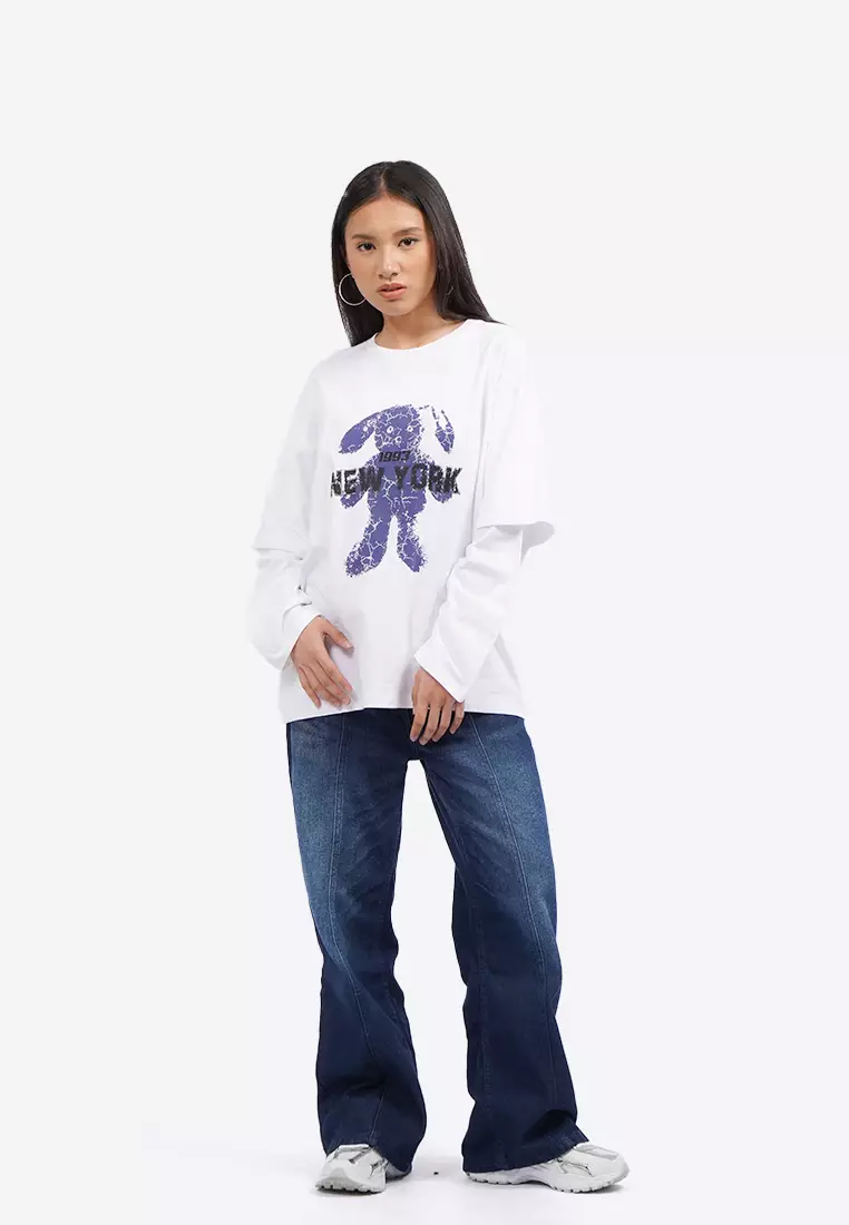 Double Layer Long Graphic T-Shirt