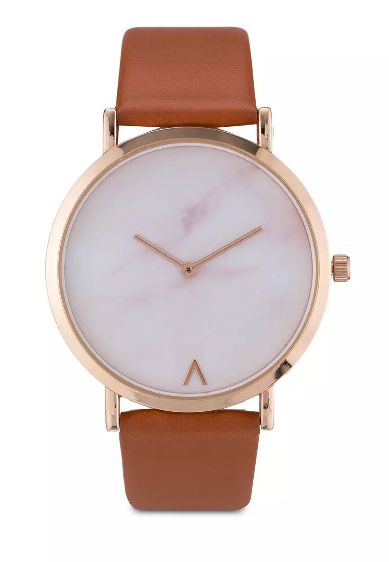 Rose gold watch on sale with marble face