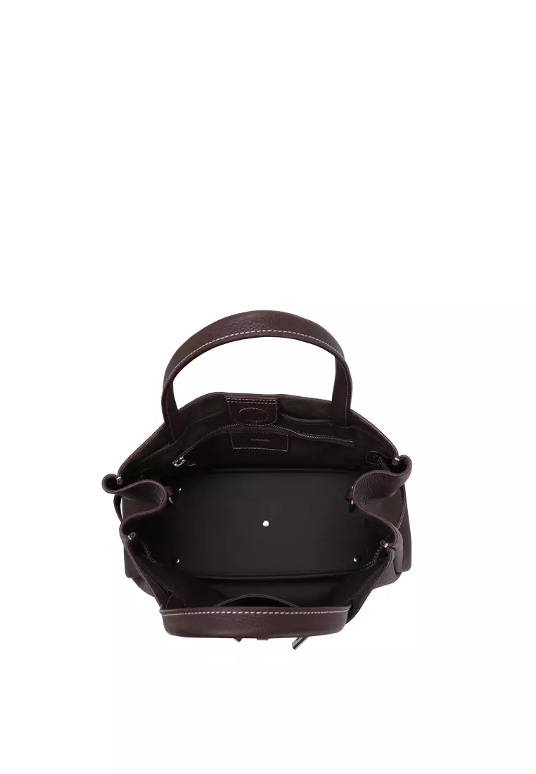 SAOIRSE Soft Structural Belt Tote Bag - Dark Brown