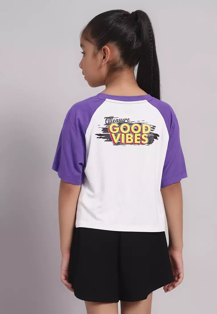 VibePop 女童竹子图案 T 恤