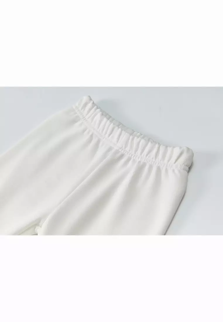 Kids Plain White Long Pants 100% Cotton Bottom Unisex Children Pants 2022