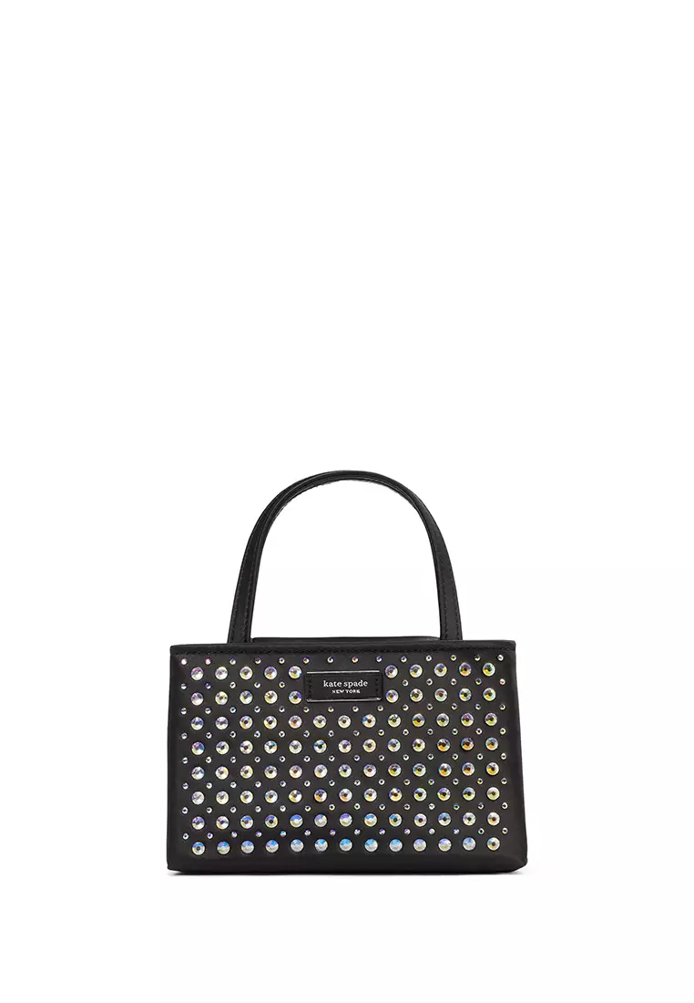 Sam Icon Crystal Embellished Mini Tote Black
