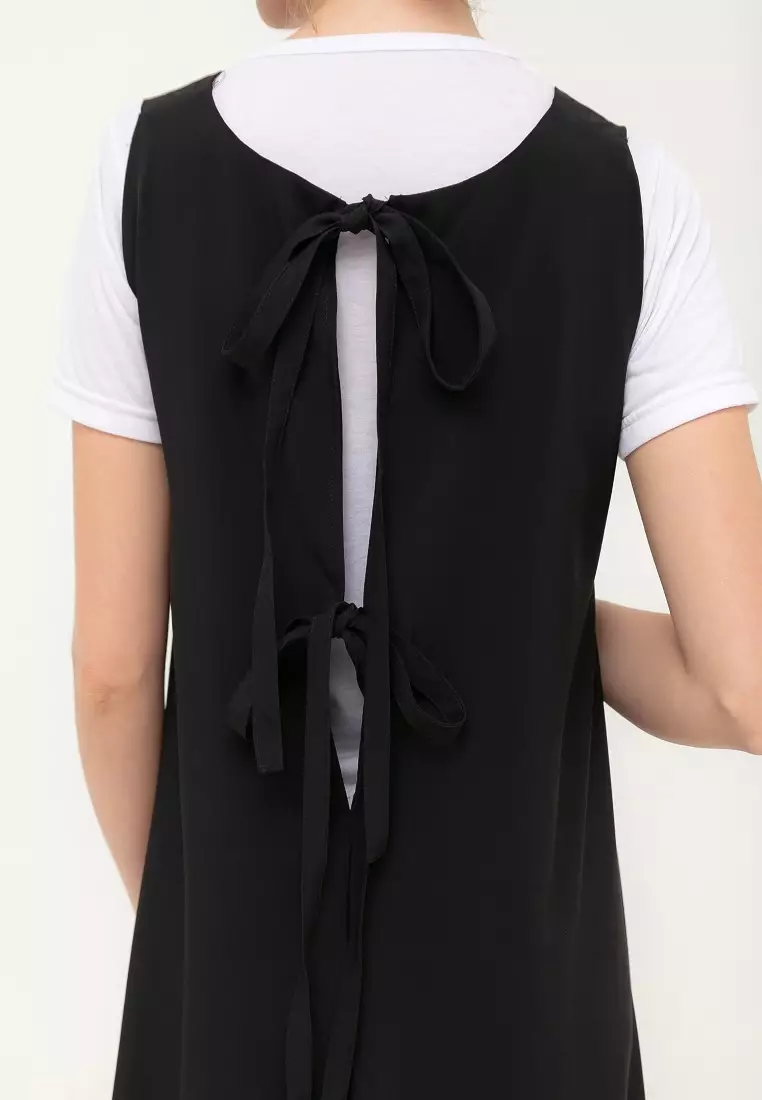 Elaina Overall Dress Black