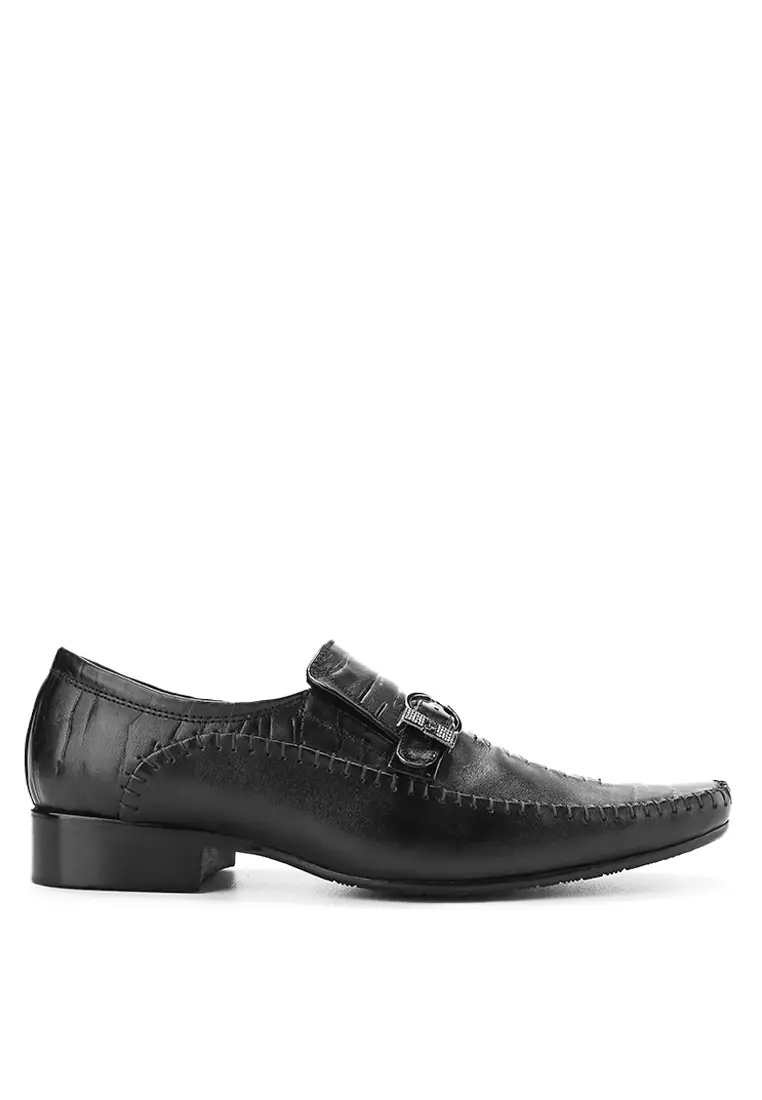 Anthony Sepatu Formal Kantor Kulit Asli Pantofel Pria - Black