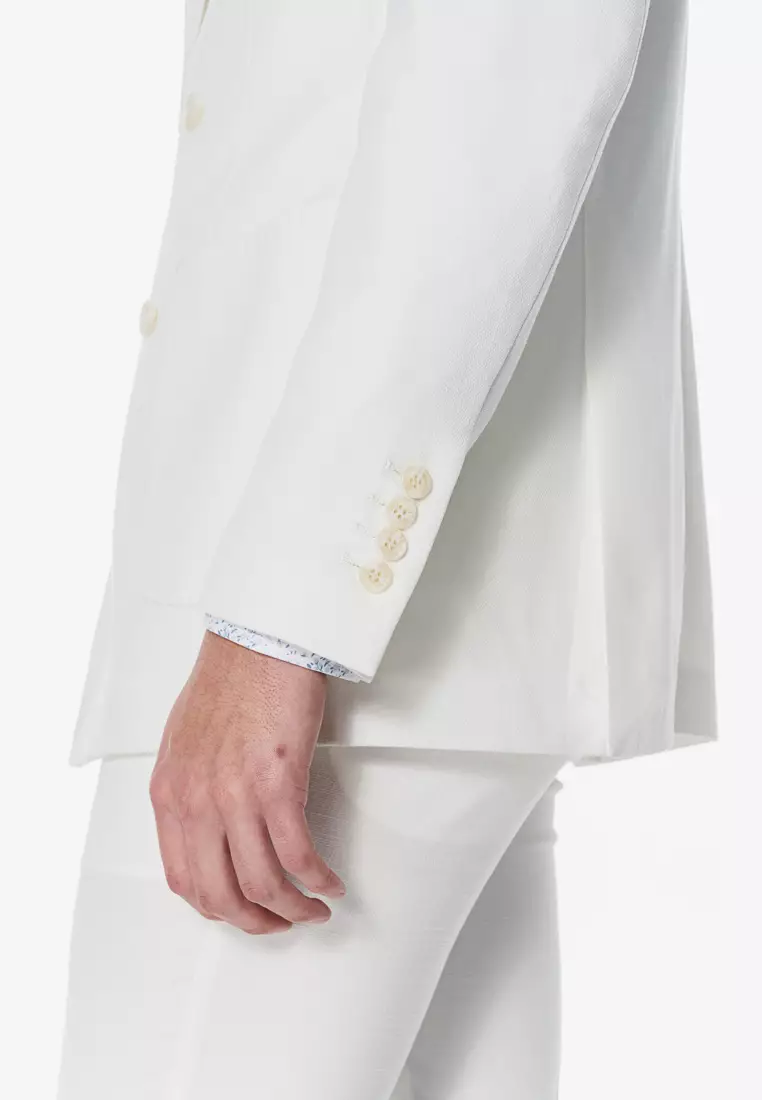 米白寬鬆休閒西裝外套