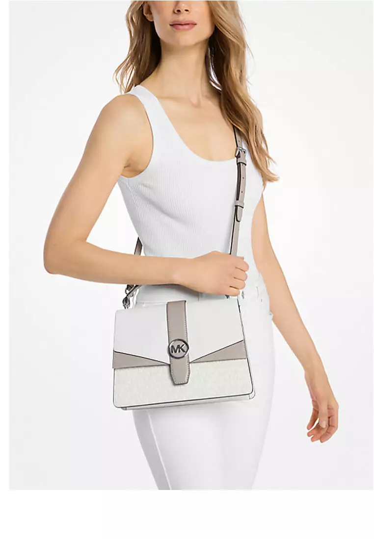 Greenwich Medium Color-Block and Signature Logo Satchel