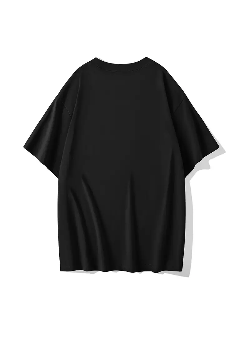 College Graphic T-Shirt in Black