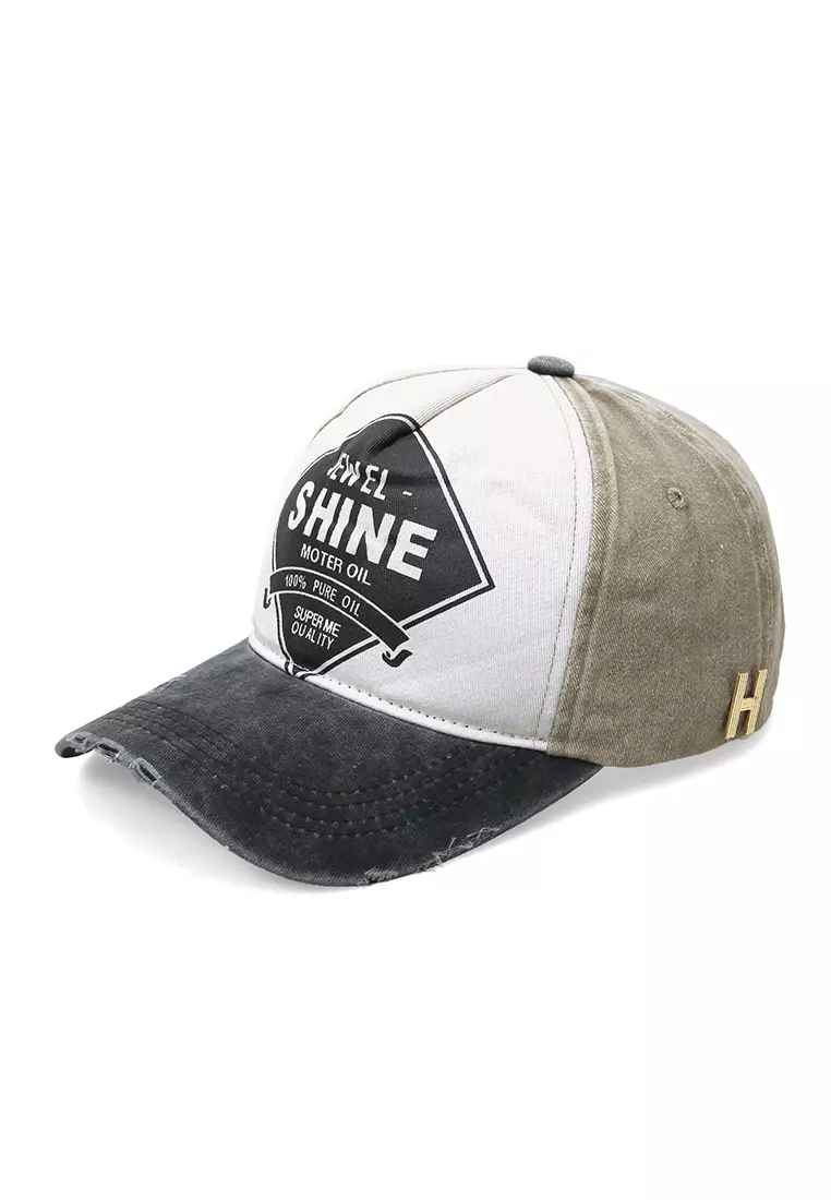 Jahari Topi Baseball Pria Wanita Vintage Design Resizable Strap Casual Cap Material Cotton ORIGINAL - Khaki Black