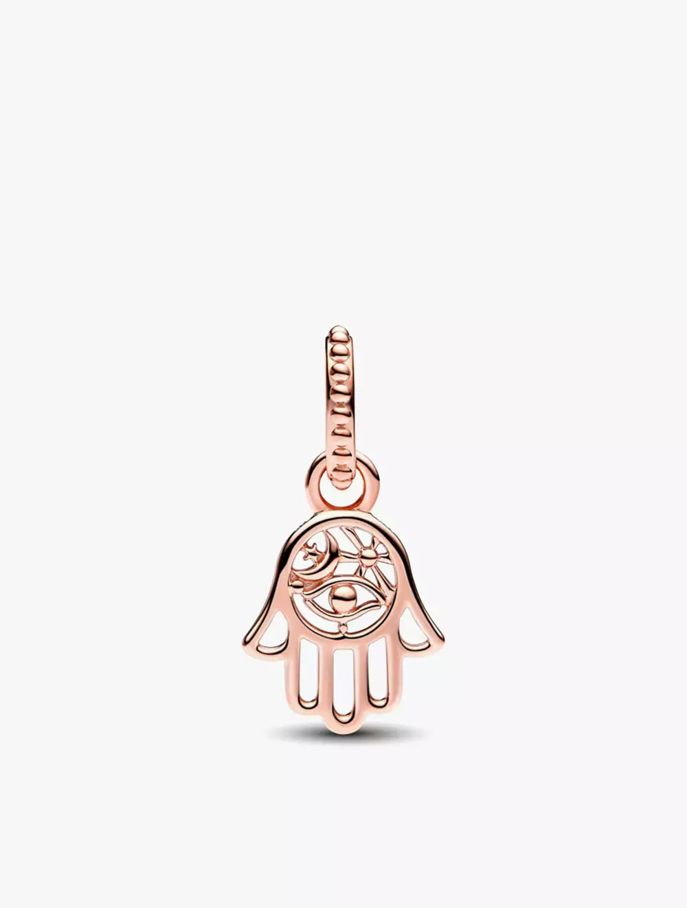 Fatimas hand 14k rose gold-plated dangle