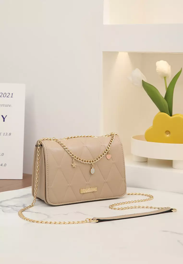 GYKACO NAERA Khaki - Tas Wanita Sling Bag - Fashion Top Handle Bag (Import)