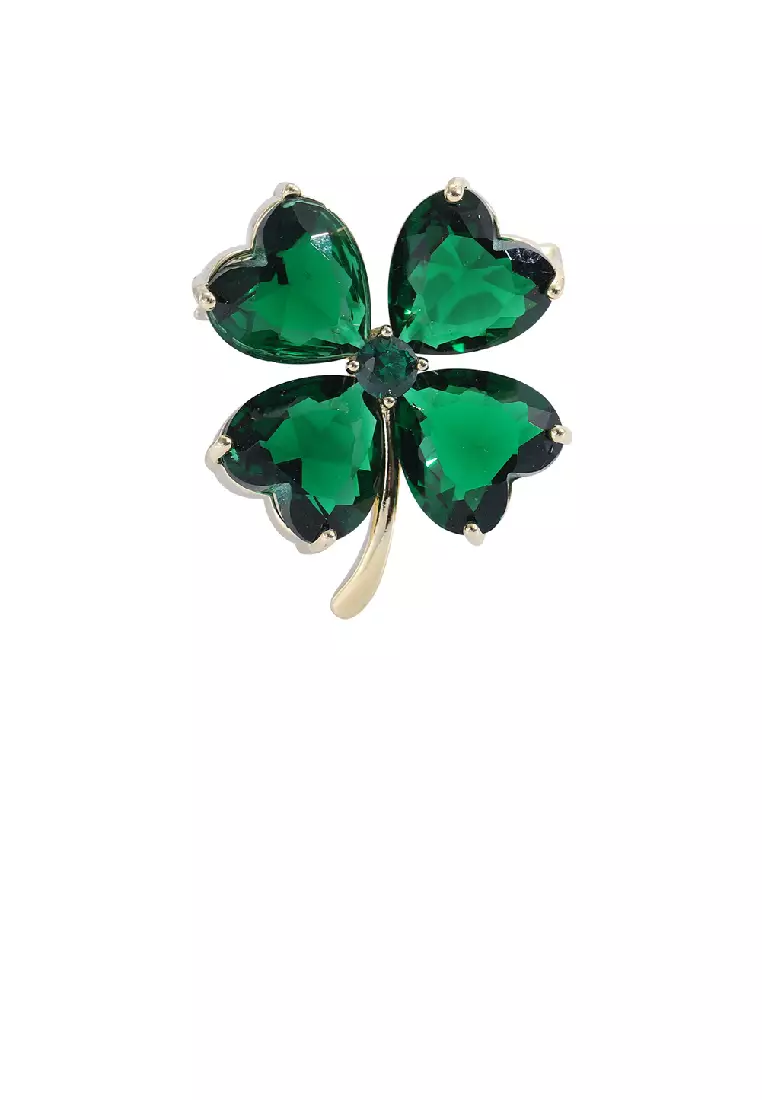 Buy Glamorousky Fashion Simple Plated Gold Four Leafed Clover