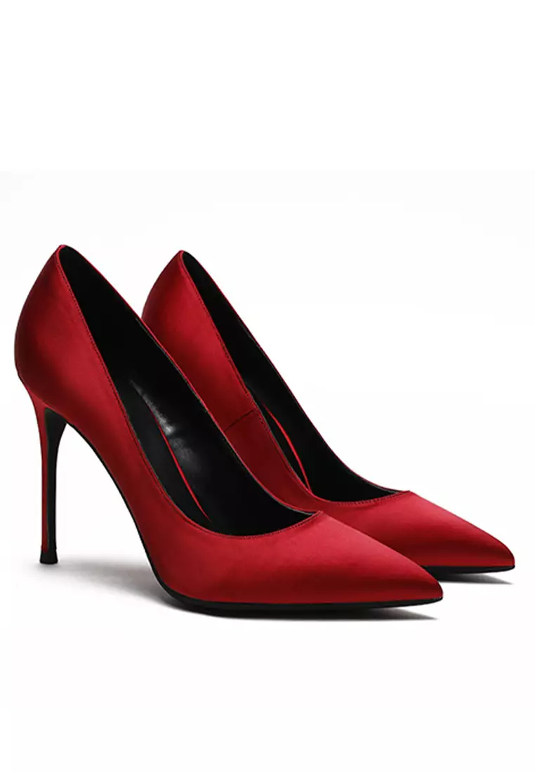 10CM Silk Fabrics Pointed High Heel Shoes HZL213