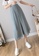 Halo grey Wide Leg Cropped Pleated Pants F125AAAFDE702BGS_7
