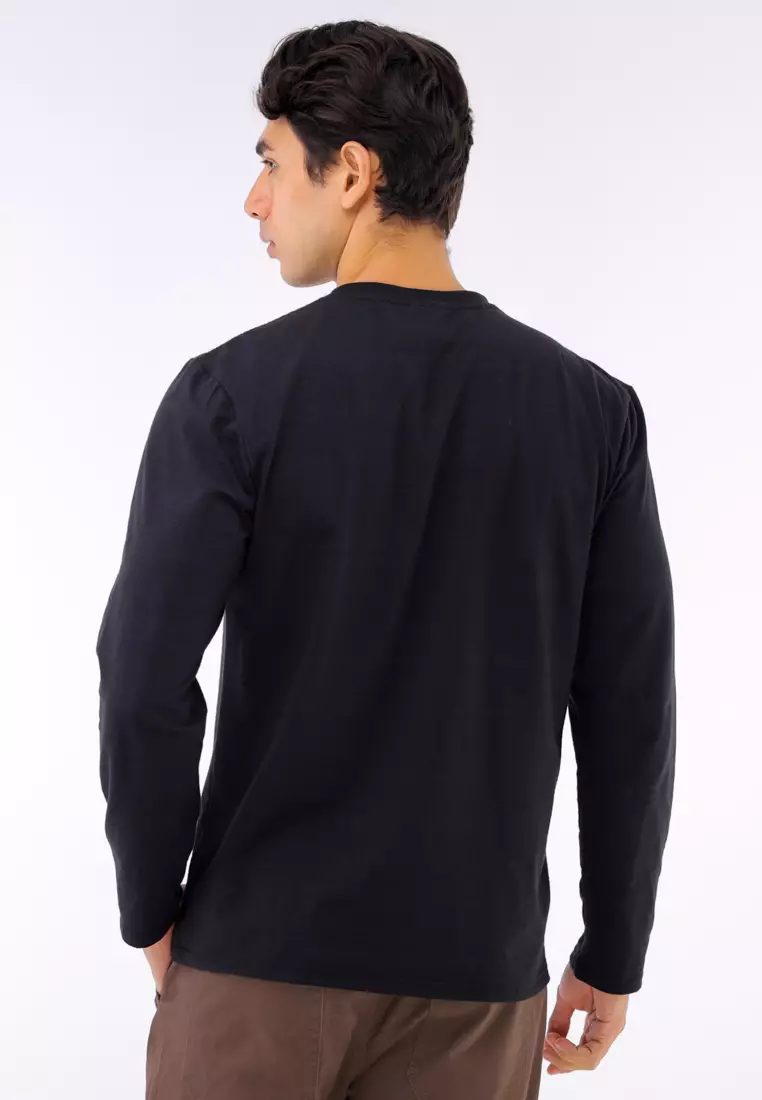 Round Neck Streaky Long Sleeves