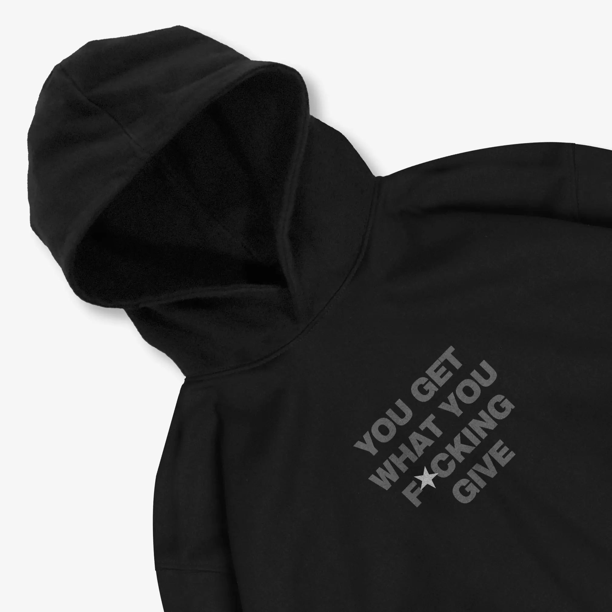 OOTDSUPPLY Hoodie Boxy Fit 375gsm Give You Black l Hoodie Boxyfit Heavyweight | HDBX006