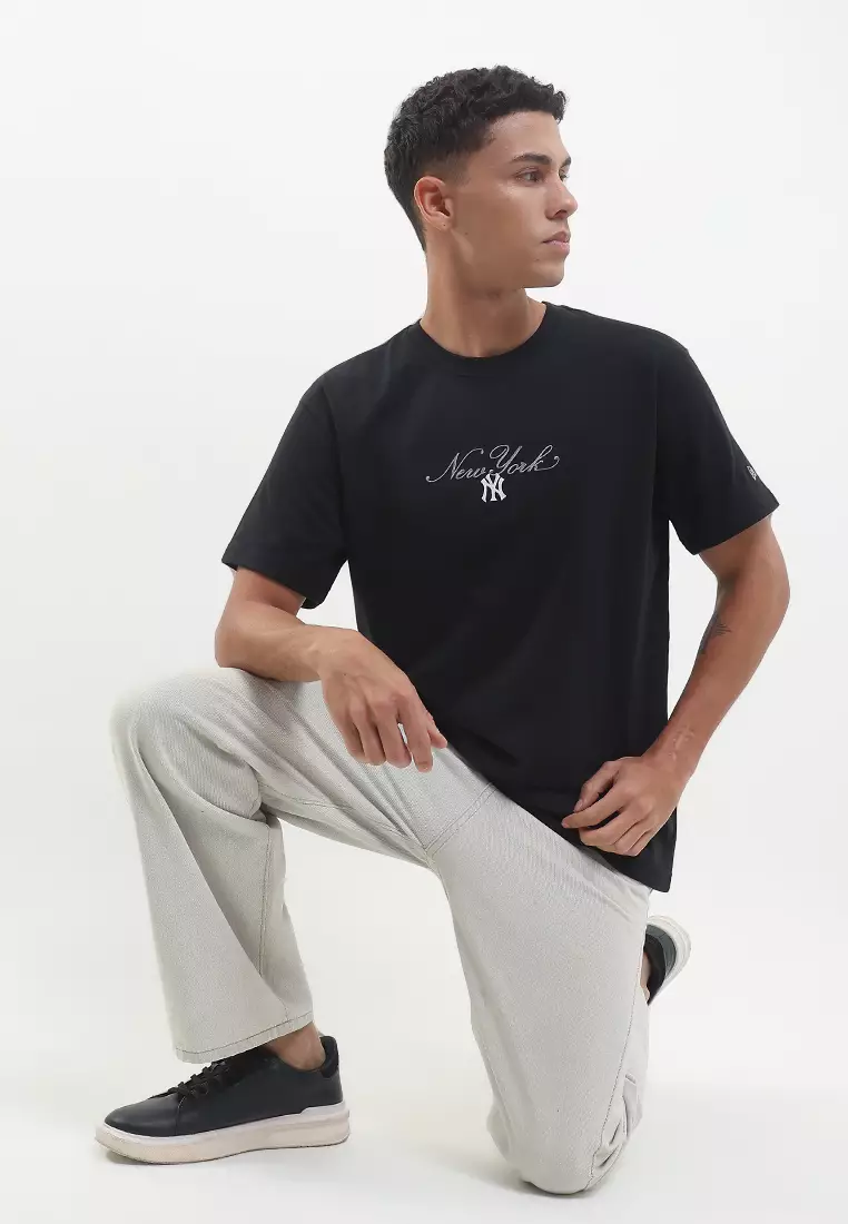 Short Sleeve Tee New York Yankees Cross Panels Script