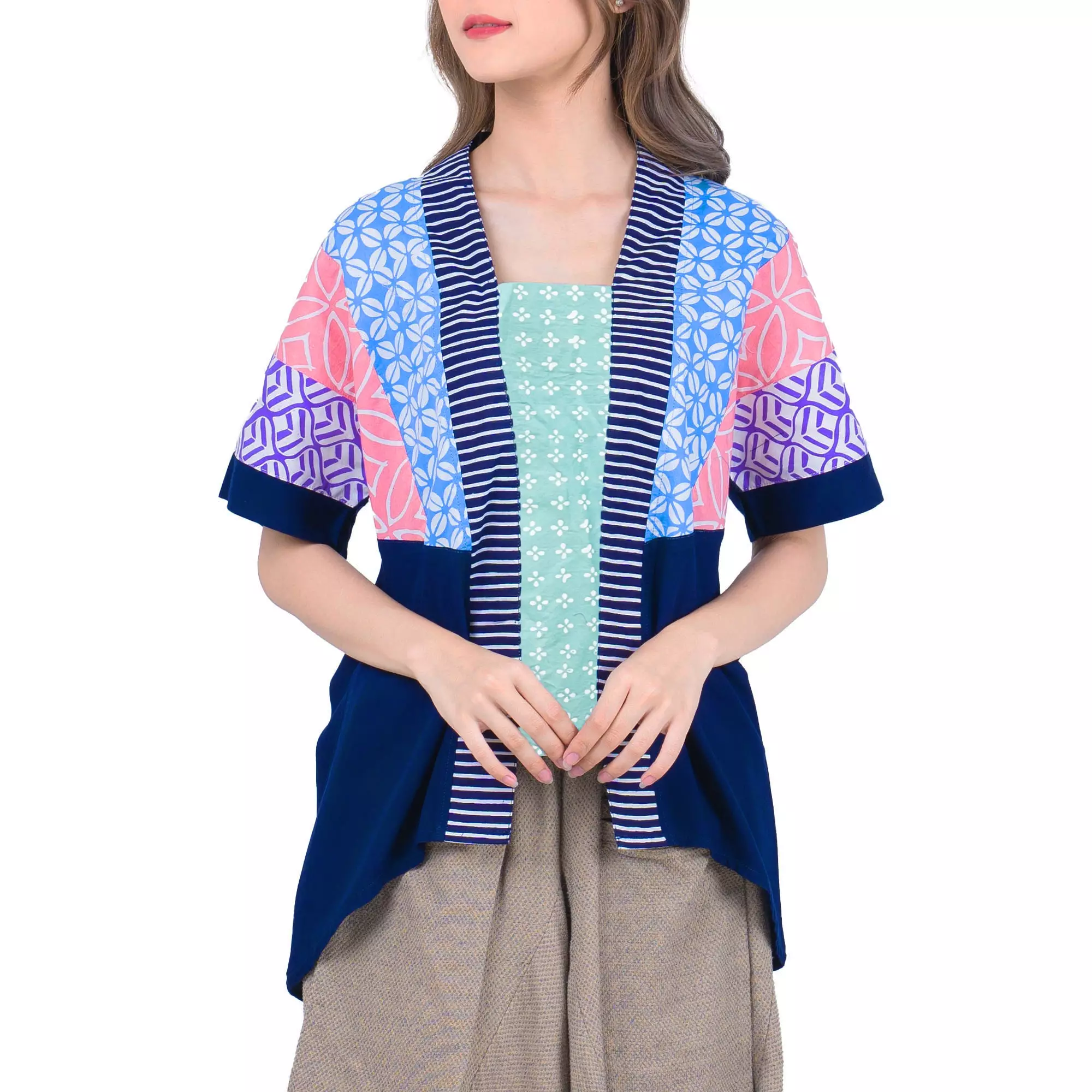 Blouse Batik Wanita - Atasan Batik - Bhatara Batik Milana - Baju Batik Modern Lengan Pendek