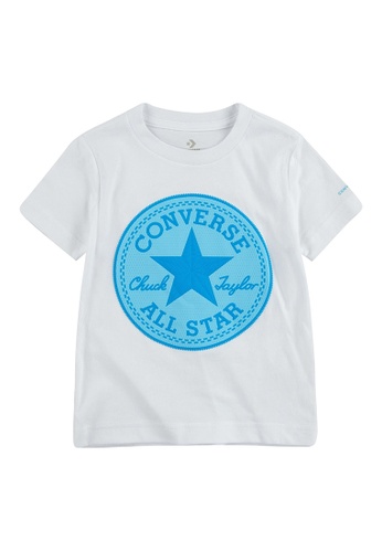 converse white Converse Boy's Chuck Patch Print Short Sleeves Tee - White 5DE27KAEC3477CGS_1