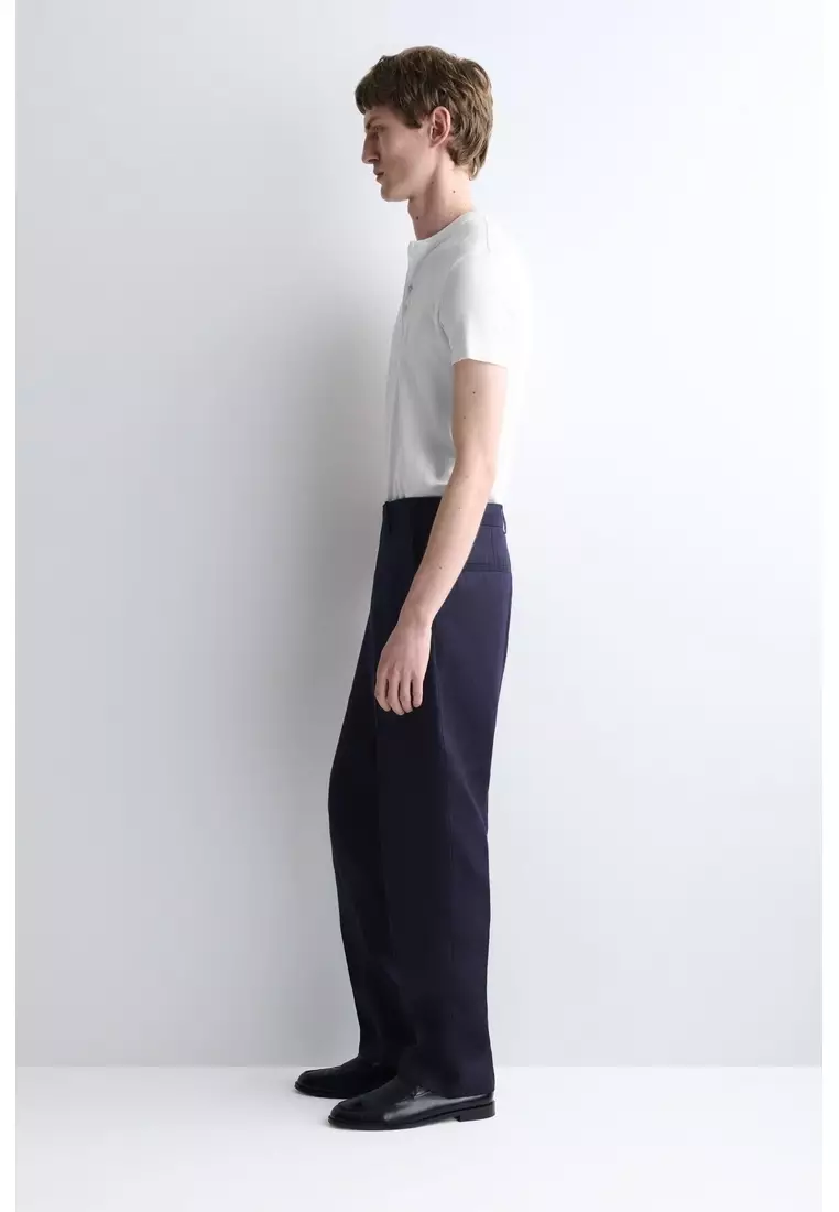 RELAXED LINEN TAPERED TROUSERS