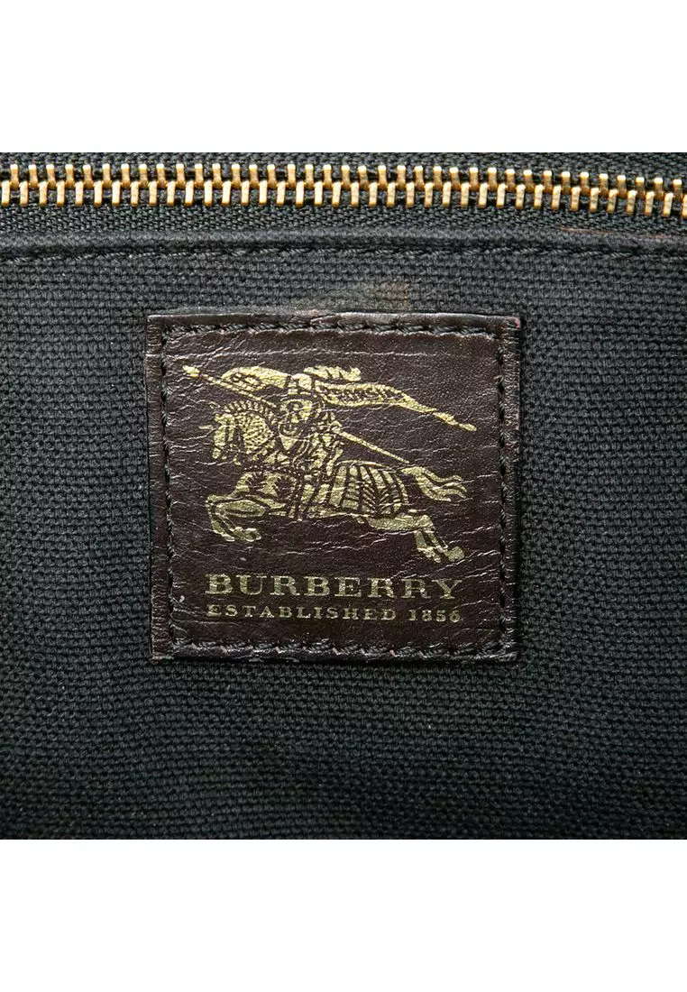 Pre-Loved Burberry Haymarket Check Coated Canvas Front Pocket Crossbody