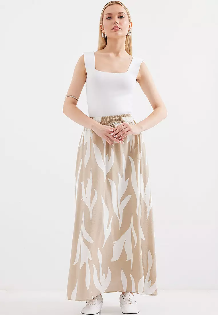 Abstract Patterned Maxi Skirt