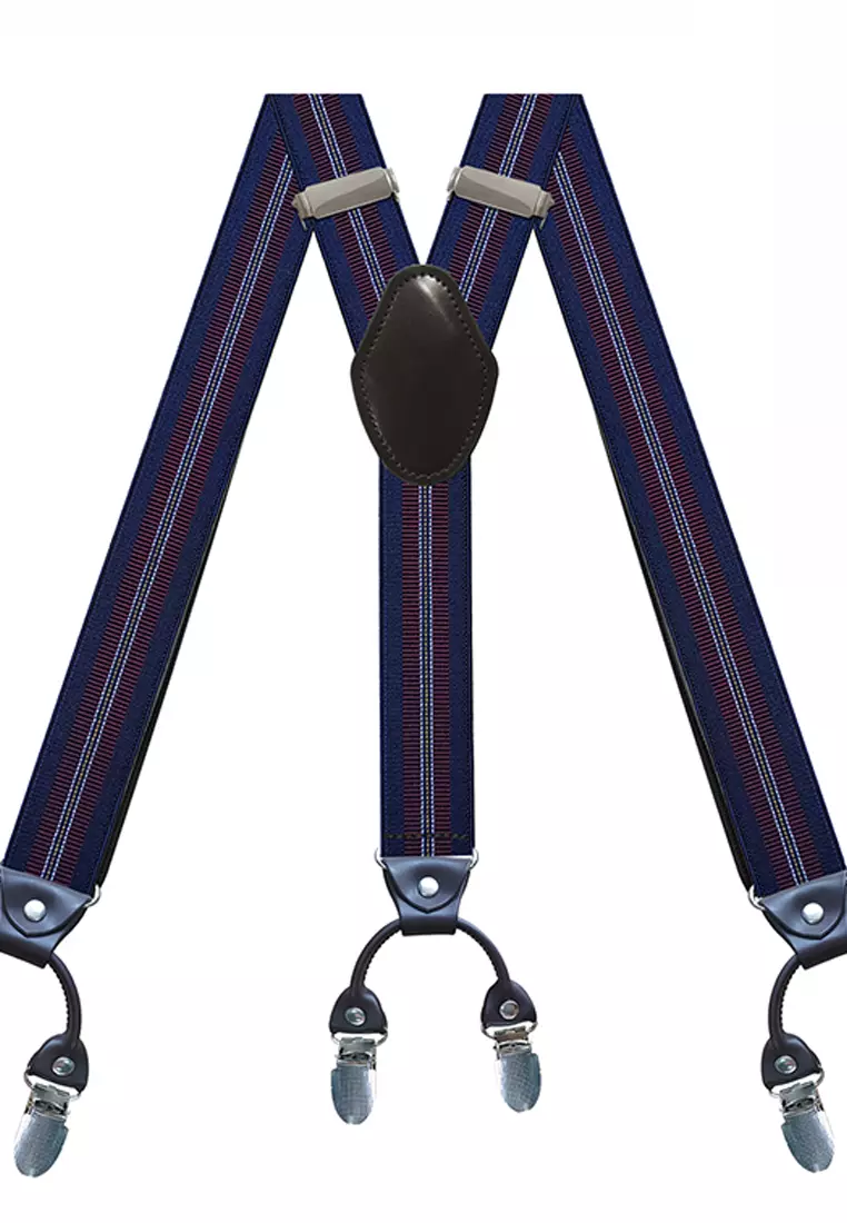 Men's Adjustable Elastic 6 Clips Suspenders