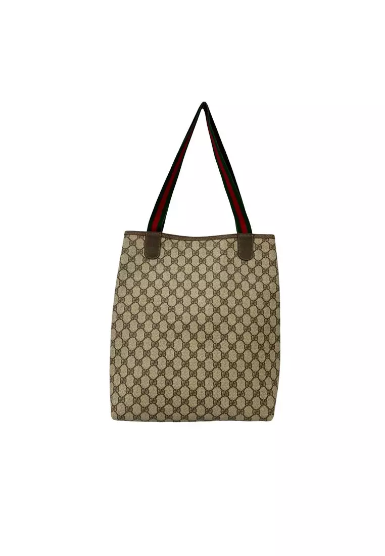 Pre-Loved Gucci Gg Supreme Web Tote