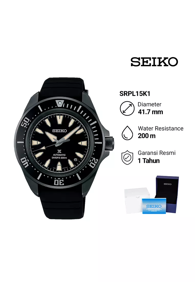 Seiko Prospex SRPL15K1 Automatic Diver’s - Jam Tangan Pria - Black Dial - Black Sillicon Strap