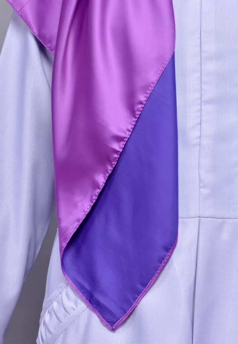 Two-sided Satin Square Scarf Hijab Wanita Bolak-Balik Purple