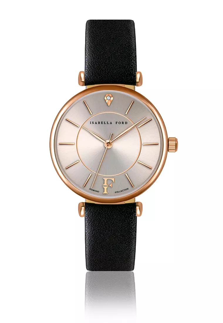 Buy Isabella Ford Isabella Ford Sophia Black Leather Women Watch 2024 ...