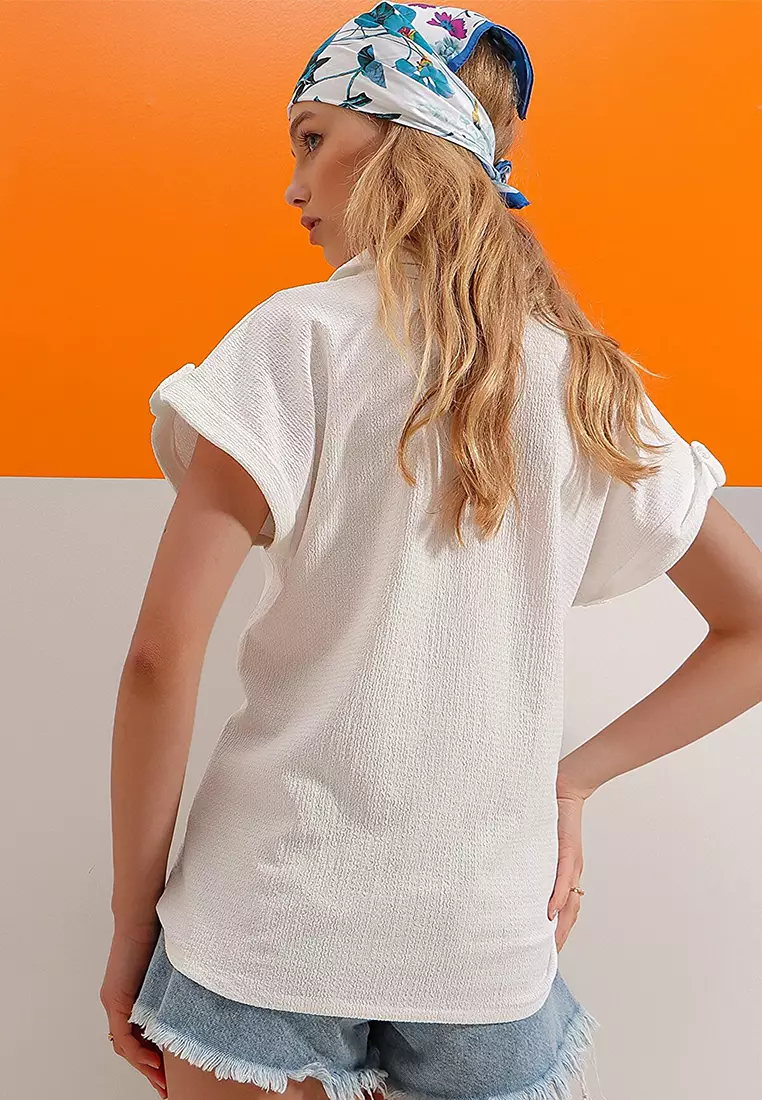 Textured Short Sleeves Shirt